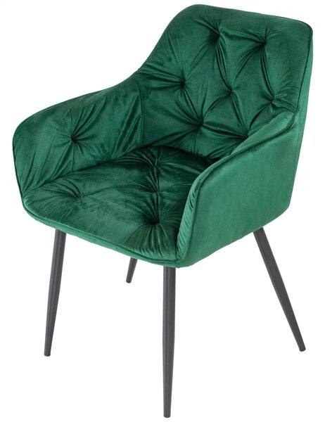 Fotoliu Tokyo DENVER Catifea Verde | Stil Cocktail 57x64x78