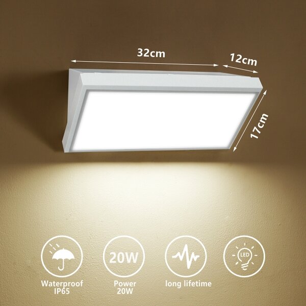 Aplică LED de exterior Brilagi TRIANGLE LED/20W/230V alb IP65