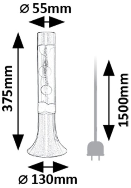 Rabalux Poppilol veioză 1x25 W transparent-argint-galben-roșu 76025