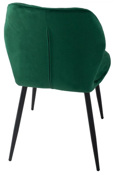 Scaun Goteborg, DENVER, catifea verde, picioare metalice negre, 48x58x86 cm