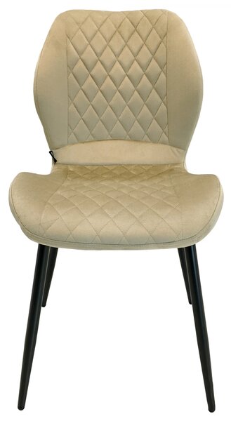 Scaun Goteborg, DENVER, catifea bej, picioare metalice negre, 48x58x86 cm