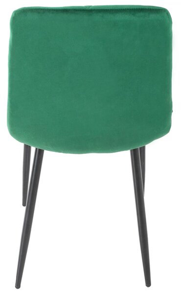 Scaun Kobe, DENVER, catifea verde, picioare metalice negre, 43x55x84 cm
