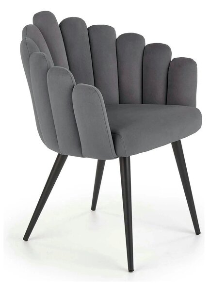Scaun tapitat K410, gri inchis, 65x62x85 cm