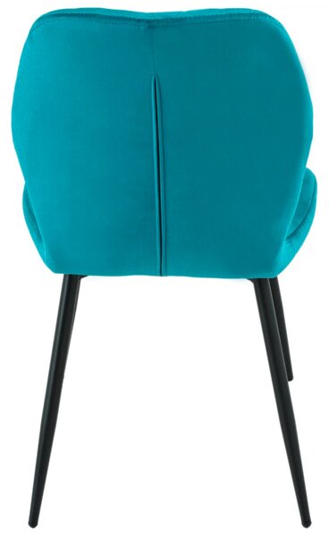 Scaun Goteborg, DENVER, catifea turcoaz, picioare metalice negre, 48x58x86 cm
