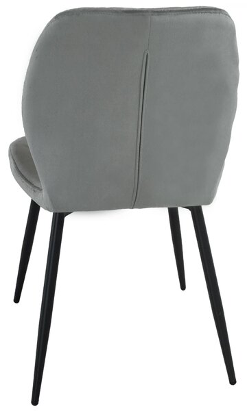 Scaun Goteborg, DENVER, catifea gri, picioare metalice negre, 48x58x86 cm