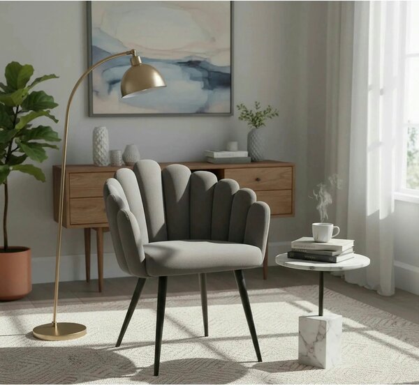 Scaun tapitat K410, gri inchis, 65x62x85 cm