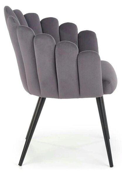 Scaun tapitat K410, gri inchis, 65x62x85 cm
