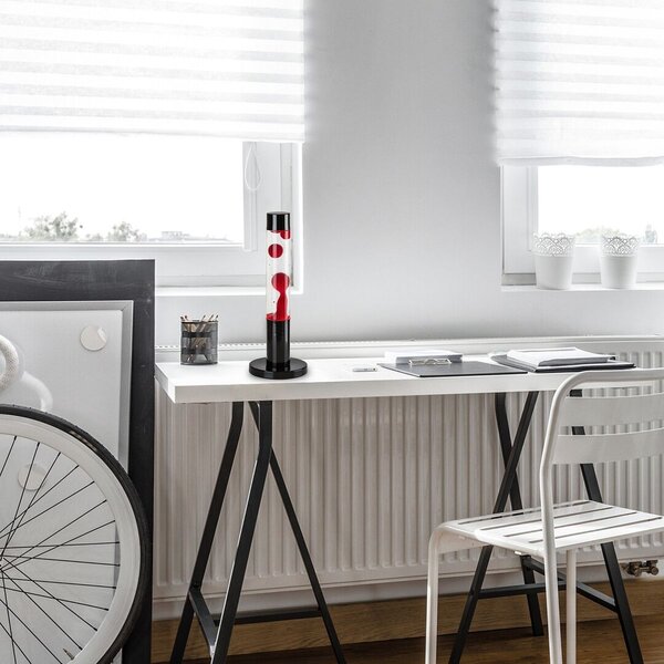 Rabalux Lavastic veioză 1x25 W negru-transparent-roșu 76028