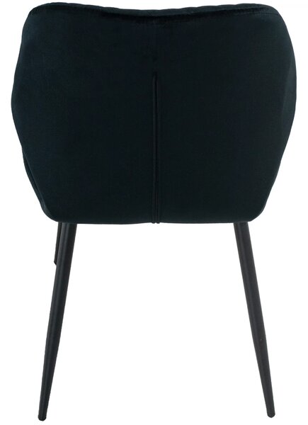 Scaun Goteborg, DENVER, catifea neagra, picioare metalice negre, 48x58x86 cm