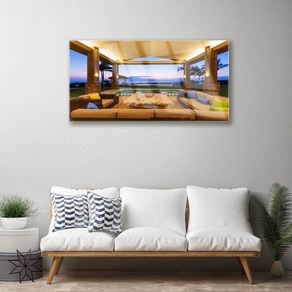 Tablou pe sticla Inner Space Arhitectura Brown