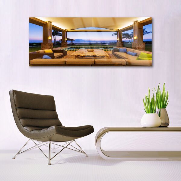 Tablou pe sticla Inner Space Arhitectura Brown