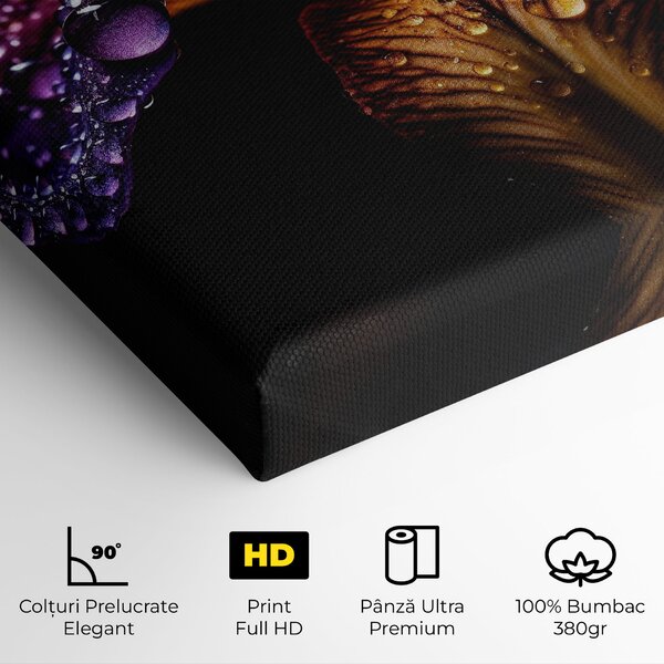 Tablou Canvas, 40x80cm, Dormitor si Living, Flori, Iris, Dark Iris After Rain