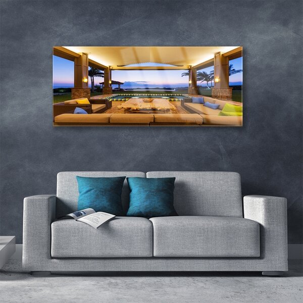 Tablou pe sticla Inner Space Arhitectura Brown