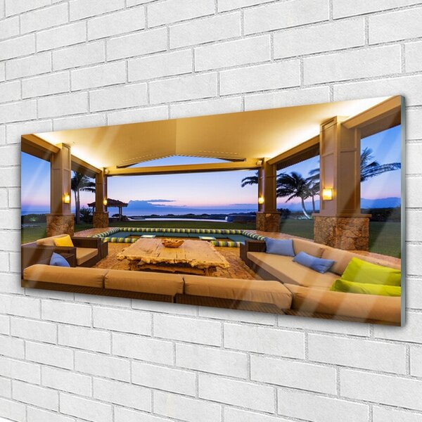 Tablou pe sticla Inner Space Arhitectura Brown