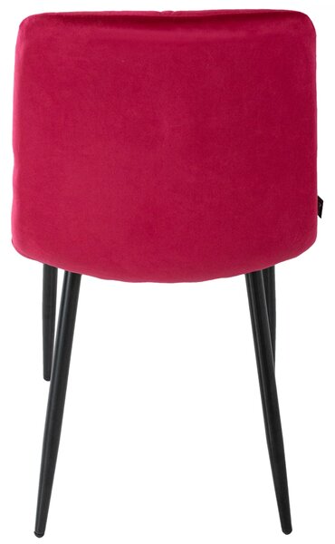 Scaun Kobe, DENVER, catifea bordo, picioare metalice negre, 43x55x84 cm