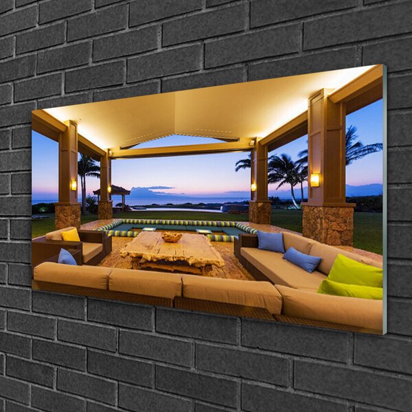 Tablou pe sticla Inner Space Arhitectura Brown