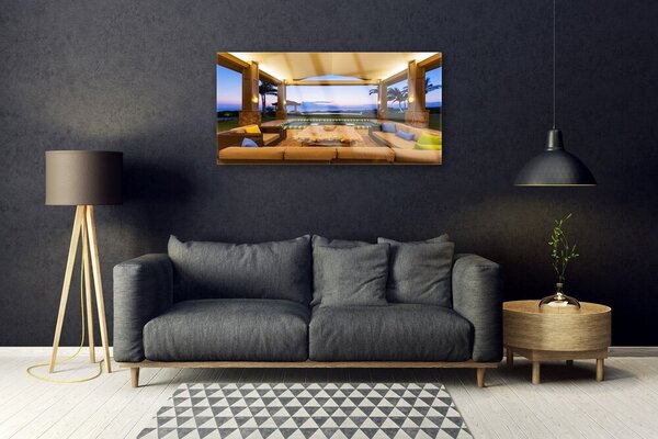 Tablou pe sticla Inner Space Arhitectura Brown
