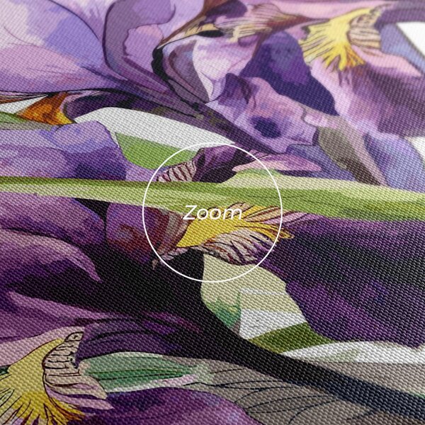 Tablou Canvas, 20x30cm, Dormitor si Living, Flori, Iris, Watercolor Purple Iris