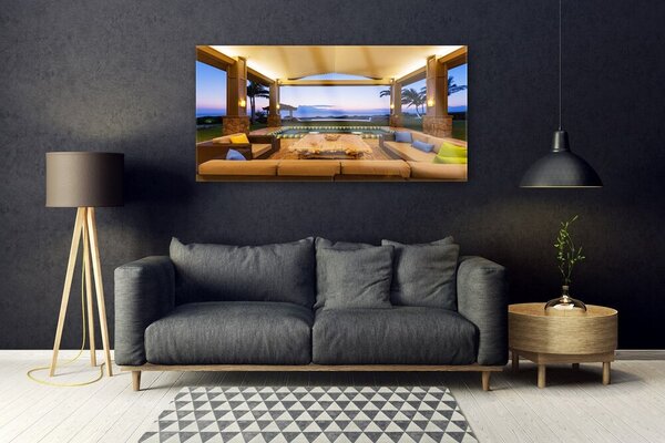 Tablou pe sticla Inner Space Arhitectura Brown