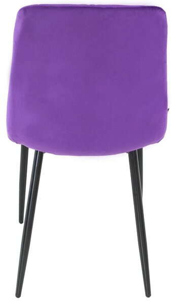 Scaun Kobe, DENVER, catifea mov, picioare metalice negre, 43x55x84 cm