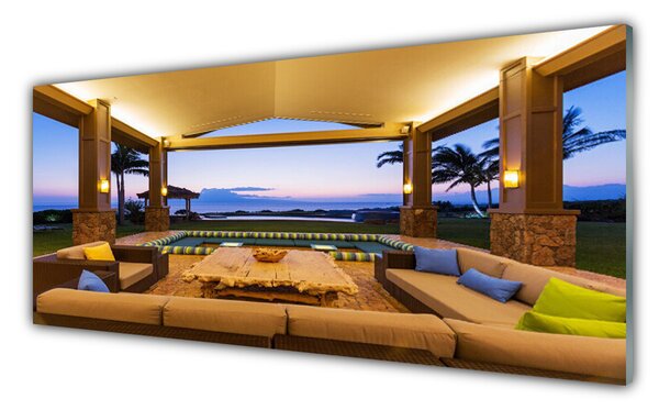 Tablou pe sticla Inner Space Arhitectura Brown