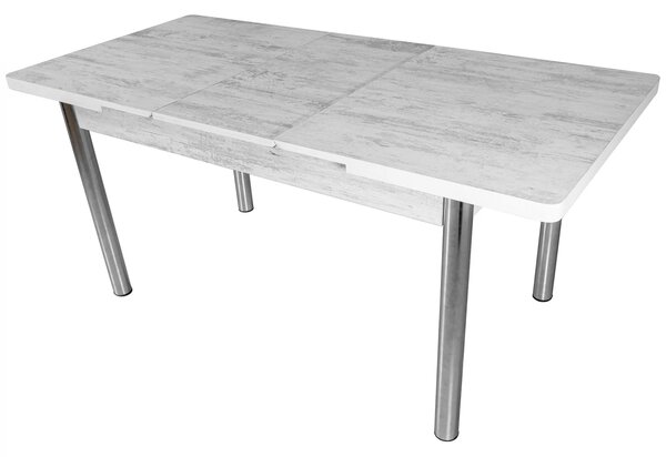 Masa extensibila Napoli, DENVER, pin antichizat, picioare cromate, 130x80x76 cm