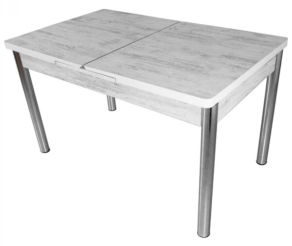 Masa extensibila Napoli, DENVER, pin antichizat, picioare cromate, 130x80x76 cm