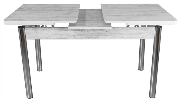 Masa extensibila Napoli, DENVER, pin antichizat, picioare cromate, 130x80x76 cm