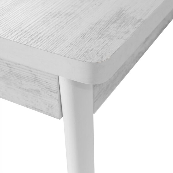 Masa extensibila Napoli, DENVER, pin antichizat, picioare albe, 130x80x76 cm
