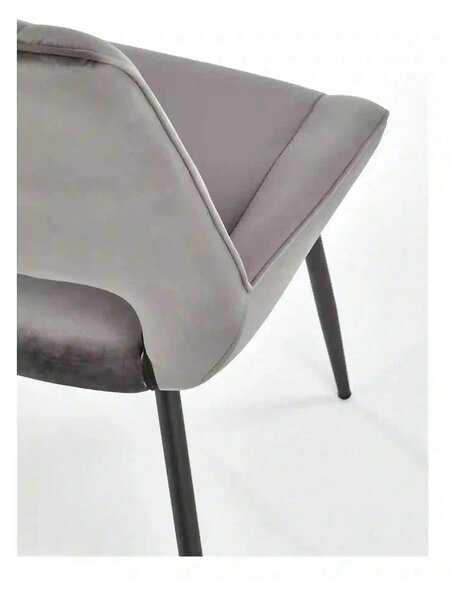 Scaun tapitat K404, gri/negru, stofa/metal, 52x58x88 cm