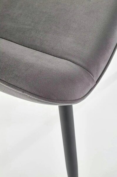 Scaun tapitat K404, gri/negru, stofa/metal, 52x58x88 cm