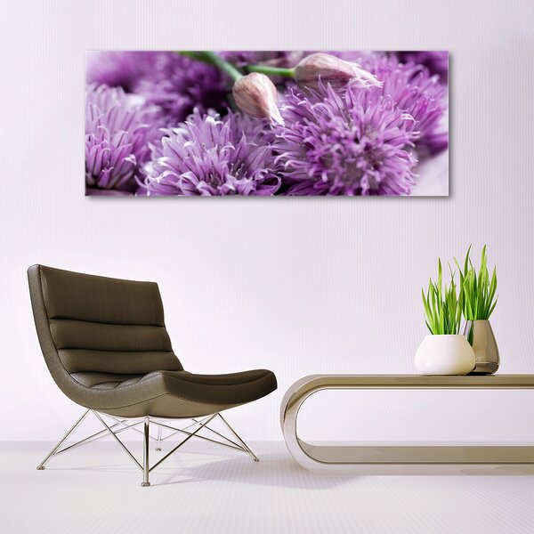 Tablou pe sticla Flori roz Floral