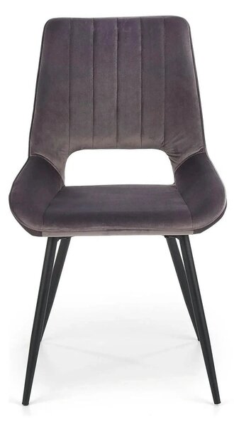 Scaun tapitat K404, gri/negru, stofa/metal, 52x58x88 cm