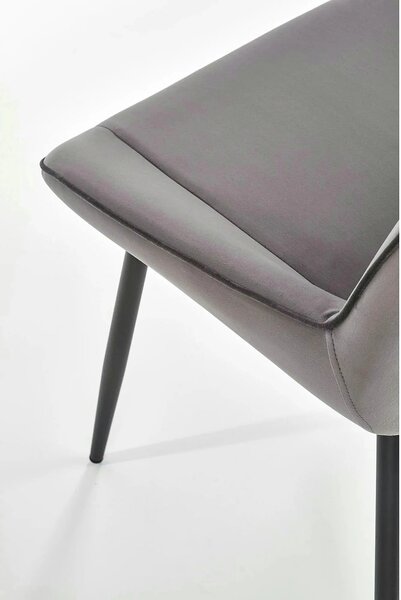Scaun tapitat K404, gri/negru, stofa/metal, 52x58x88 cm