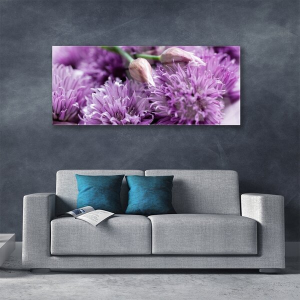 Tablou pe sticla Flori roz Floral