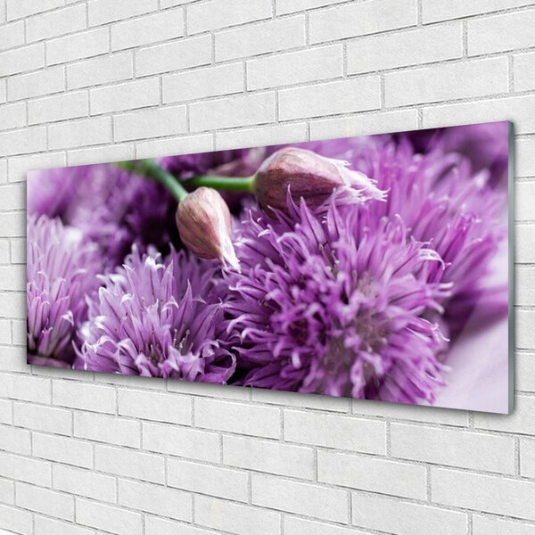 Tablou pe sticla Flori roz Floral