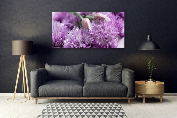 Tablou pe sticla Flori roz Floral