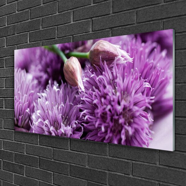 Tablou pe sticla Flori roz Floral