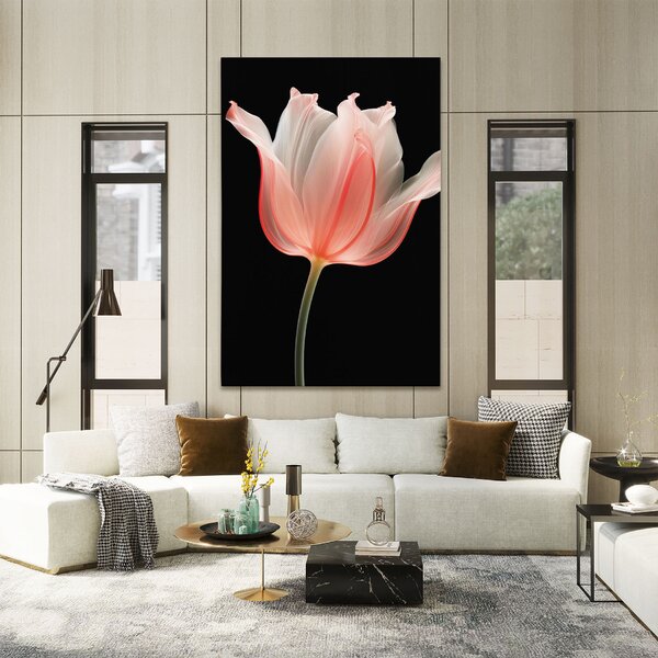 Tablou Canvas, 20x30cm, Dormitor si Living, Flori, Lalele, Pastel Pink Tulip