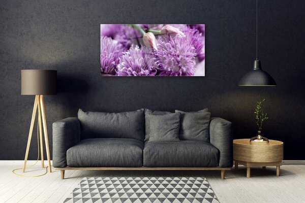 Tablou pe sticla Flori roz Floral