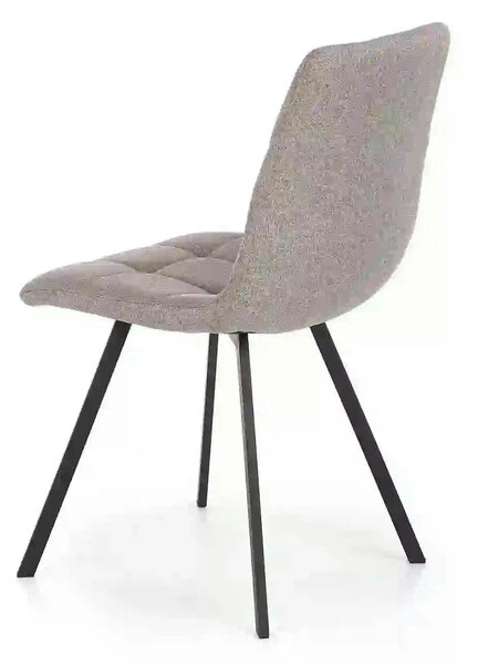Scaun tapitat K402, gri/negru, stofa clasica/metal, 45x55x86 cm
