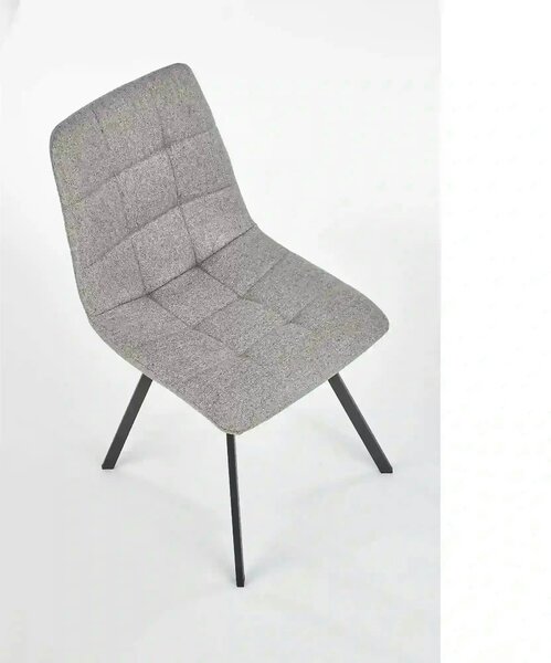 Scaun tapitat K402, gri/negru, stofa clasica/metal, 45x55x86 cm