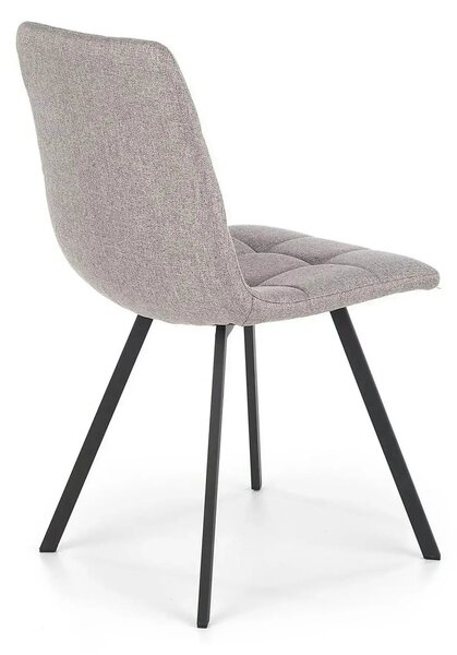 Scaun tapitat K402, gri/negru, stofa clasica/metal, 45x55x86 cm