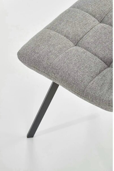 Scaun tapitat K402, gri/negru, stofa clasica/metal, 45x55x86 cm