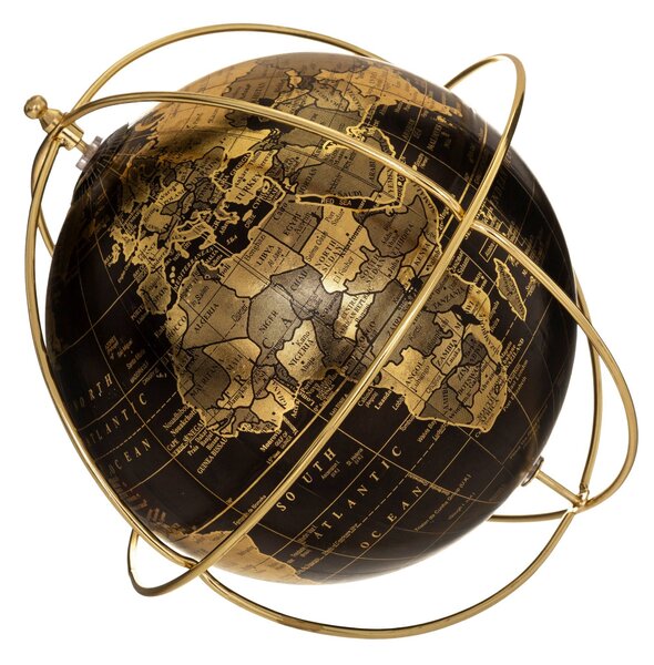 Glob decorativ pe o bază aurie, Ø 21 cm, negru