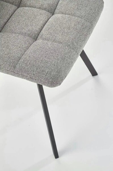 Scaun tapitat K402, gri/negru, stofa clasica/metal, 45x55x86 cm