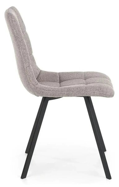 Scaun tapitat K402, gri/negru, stofa clasica/metal, 45x55x86 cm