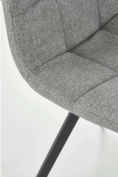 Scaun tapitat K402, gri/negru, stofa clasica/metal, 45x55x86 cm
