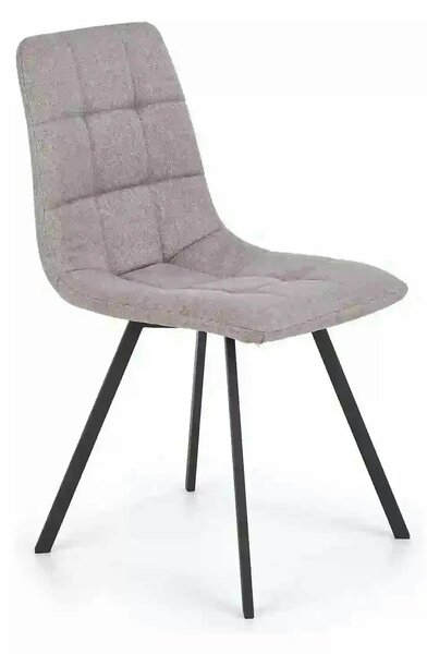 Scaun tapitat K402, gri/negru, stofa clasica/metal, 45x55x86 cm