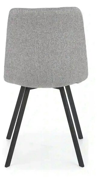 Scaun tapitat K402, gri/negru, stofa clasica/metal, 45x55x86 cm